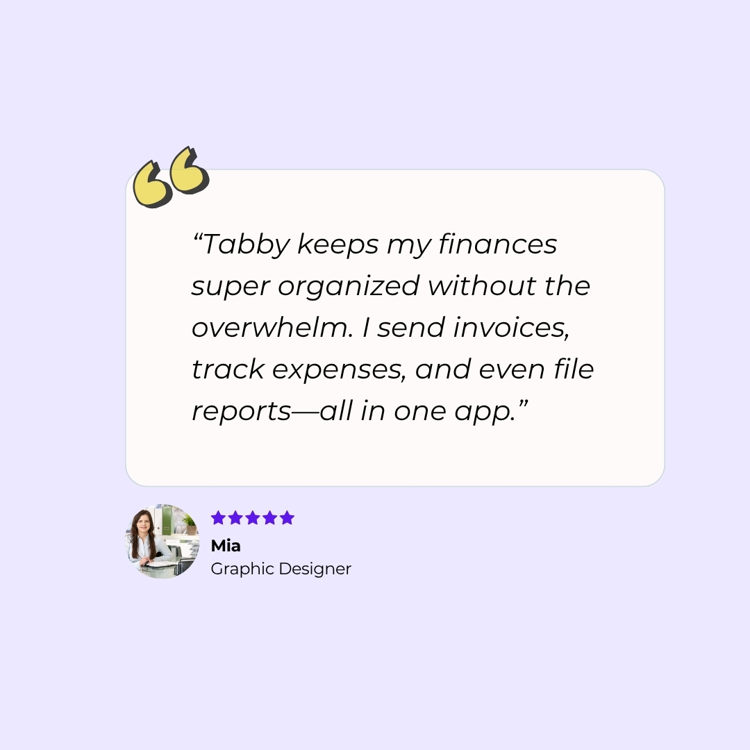 Tabby AI Bookkeeper Customer Testimonials: Self-employed