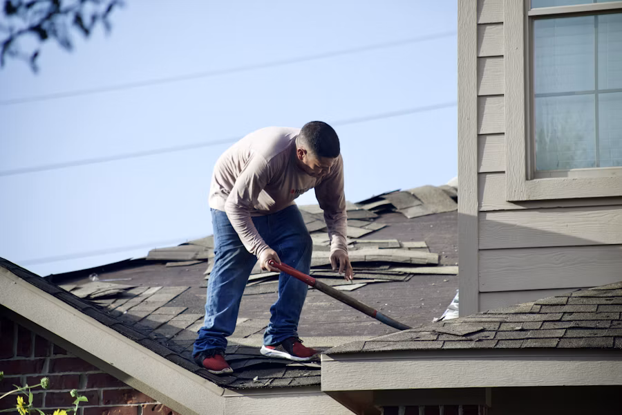 Contractor working on a roof
