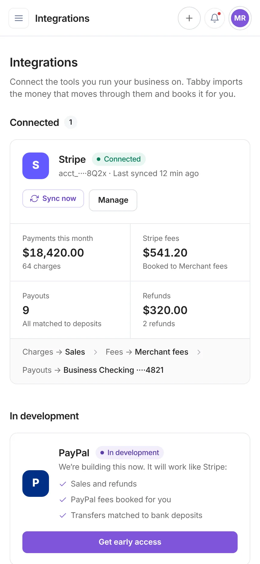 tabby integrations mobile